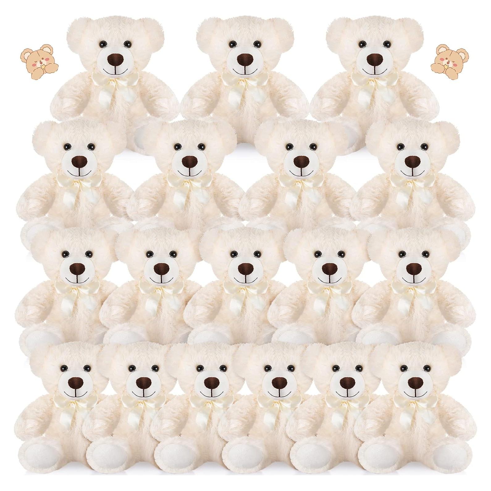 Osos de Peluche Zhanmai 18 Pcs 35 cm Blancos para Fiesta