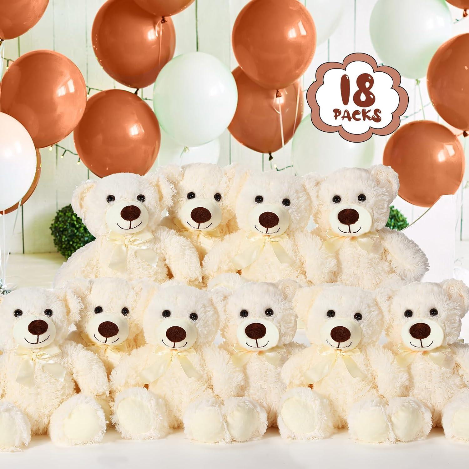 Osos de Peluche Zhanmai 18 Pcs 35 cm Blancos para Fiesta