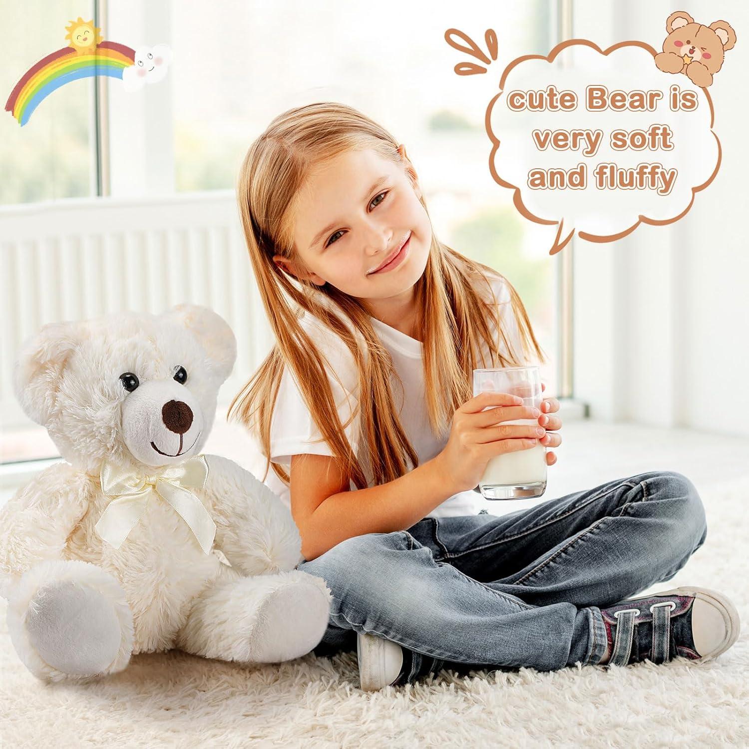 Osos de Peluche Zhanmai 18 Pcs 35 cm Blancos para Fiesta