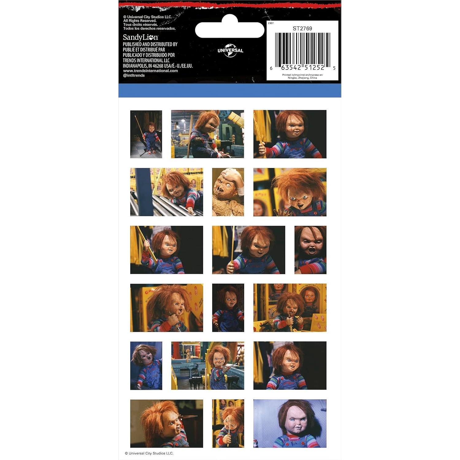 Juego de Stickers Chucky - 4 Hojas Licenciadas Trends International