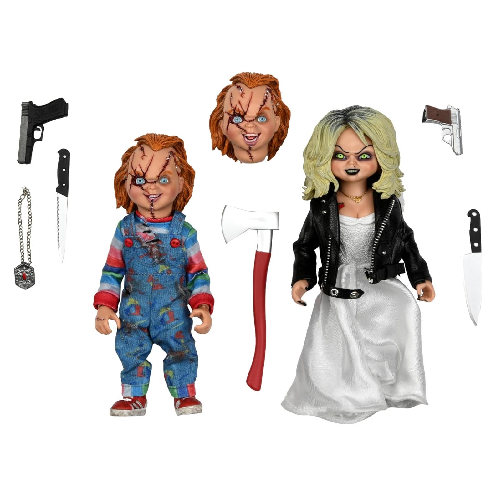 Figuras de Acción Chucky y Tiffany NECA 20 cm - Novia de Chucky