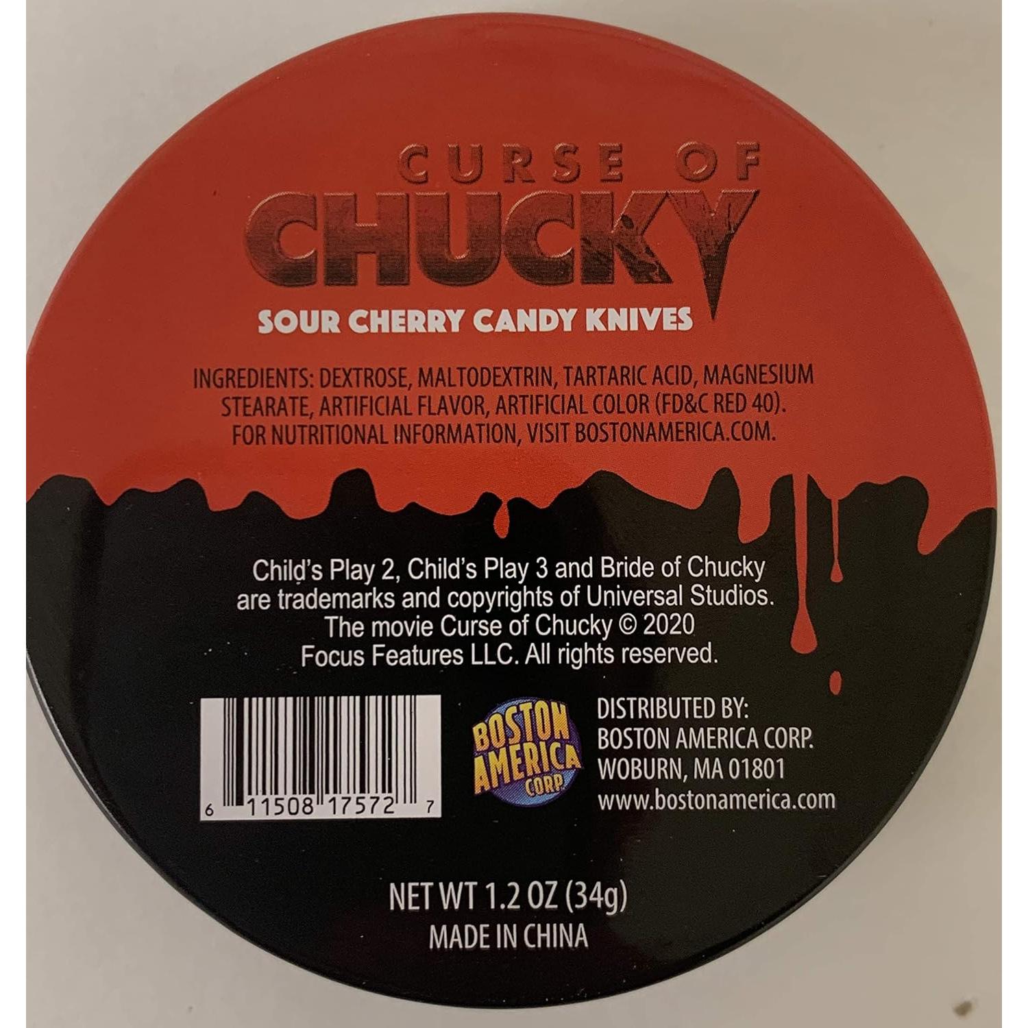 Caramelos de Cereza Ácida Chucky 34g - Lata Coleccionable