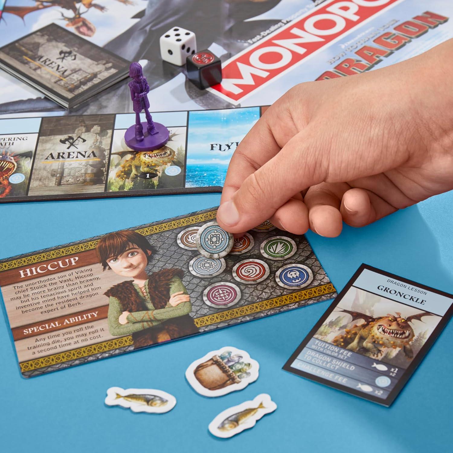 Monopoly DreamWorks Cómo Entrenar a Tu Dragón - Juego de Mesa Familiar