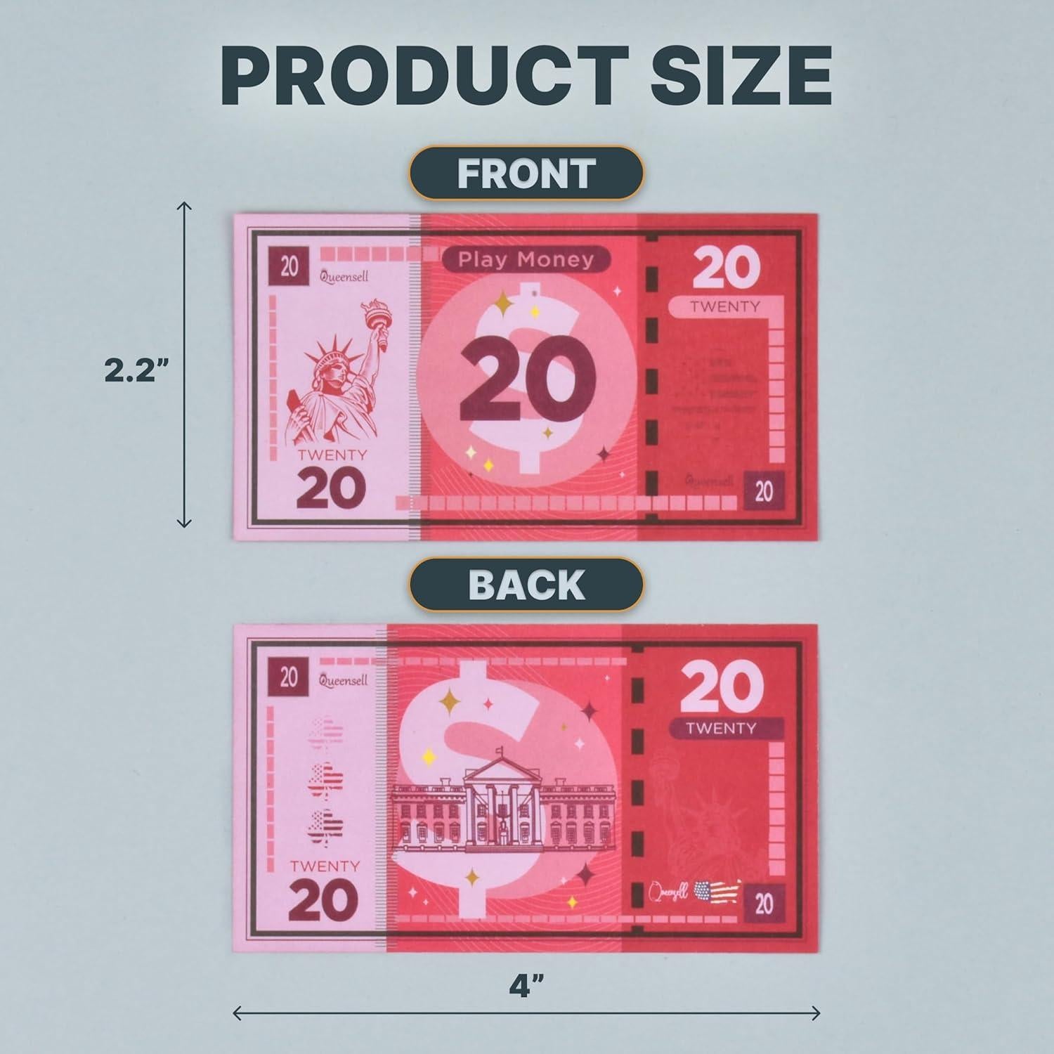 Dinero de Juego Queensell para Monopoly - 480 Billetes de Papel