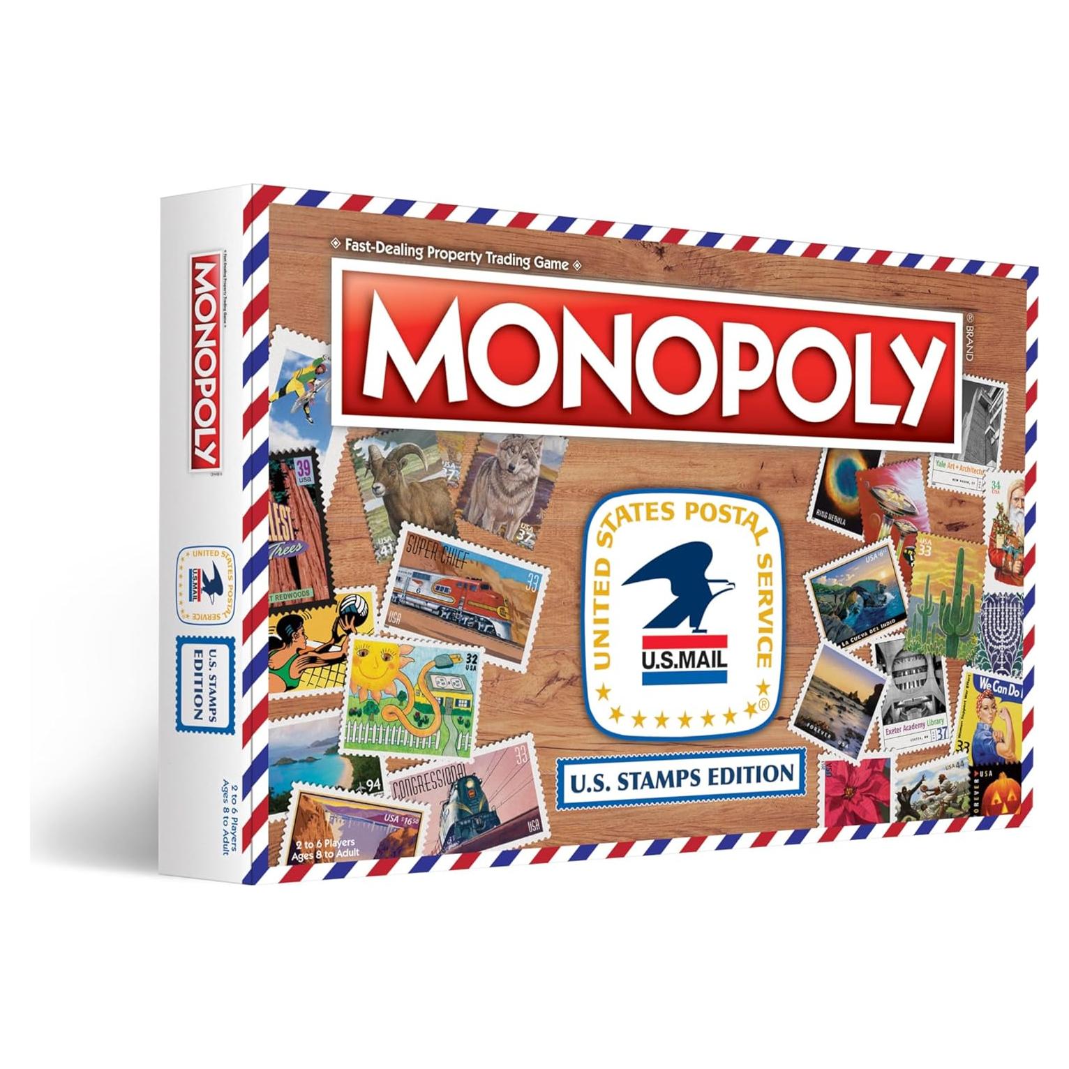 Monopoly Edición Sellos de EE. UU. USAOPOLY - Juego Clásico
