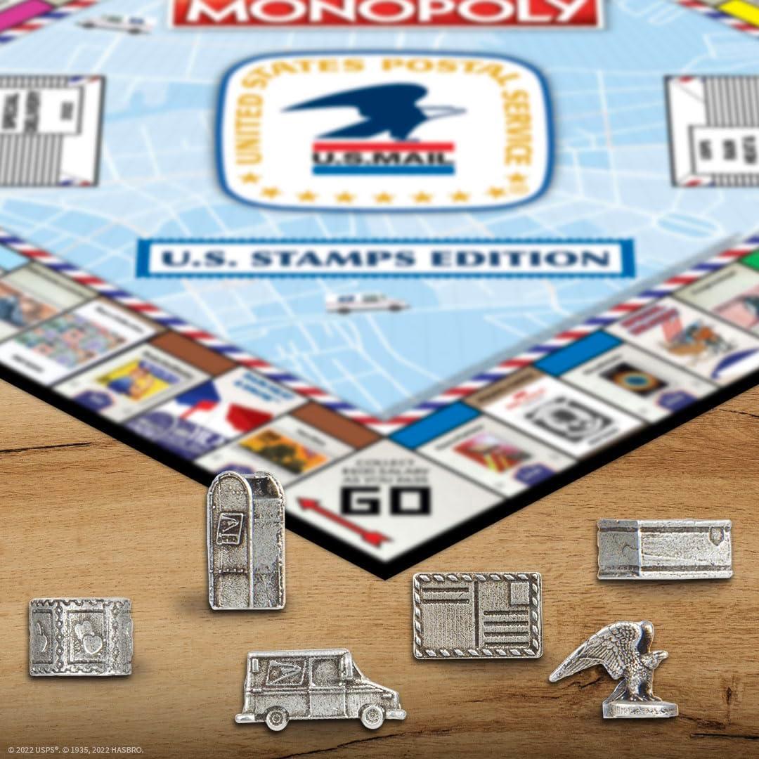 Monopoly Edición Sellos de EE. UU. USAOPOLY - Juego Clásico