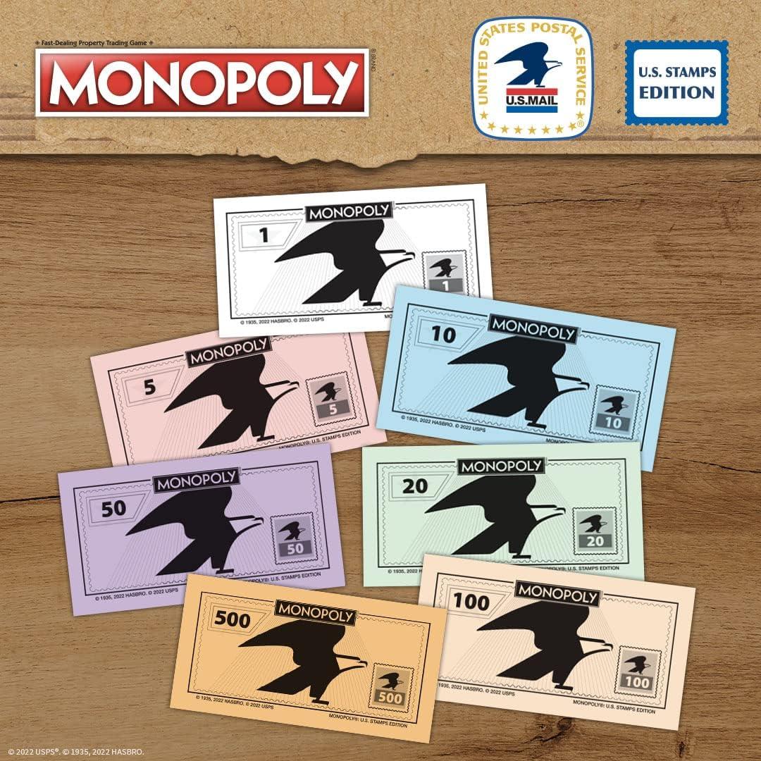 Monopoly Edición Sellos de EE. UU. USAOPOLY - Juego Clásico