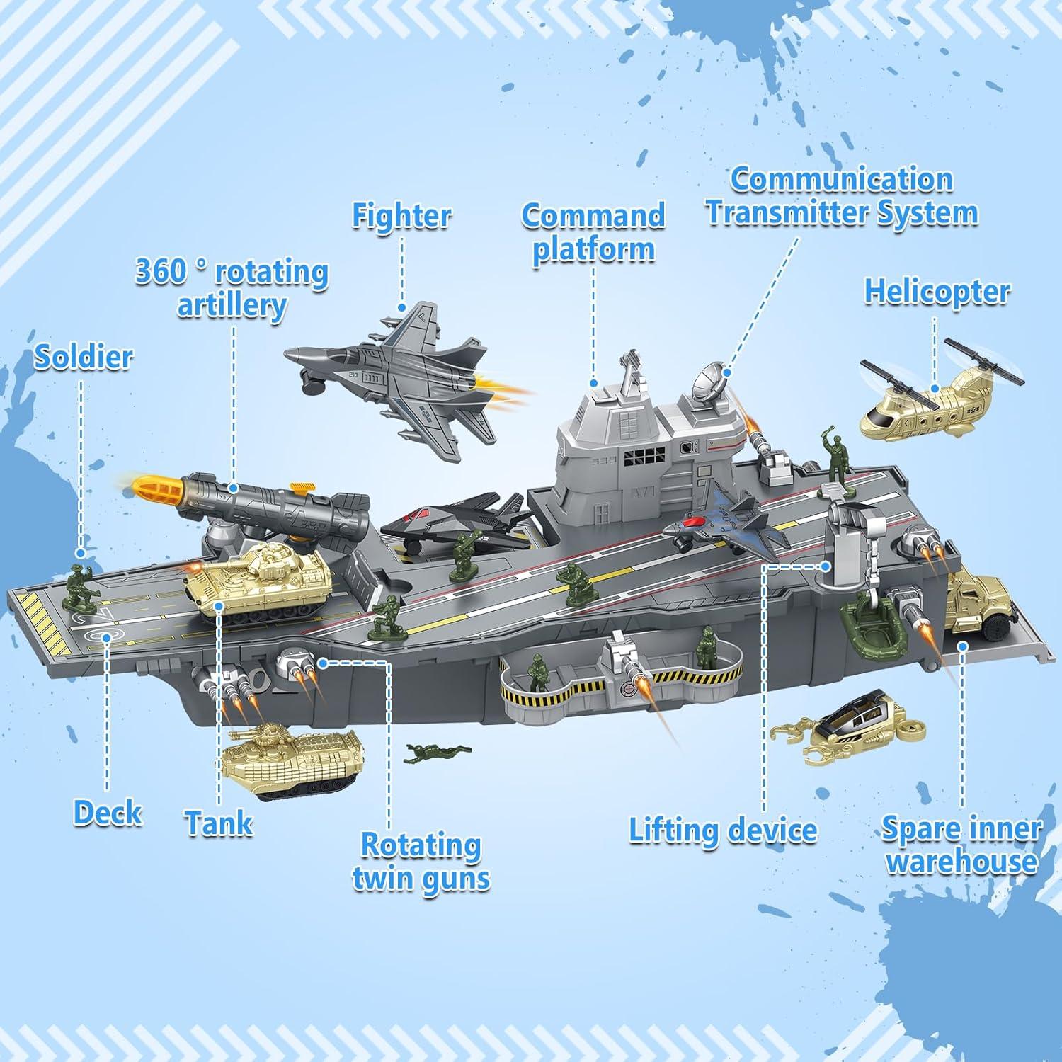 Portaaviones Juguete de Batalla deAO - Vehículos Militares y Aviones