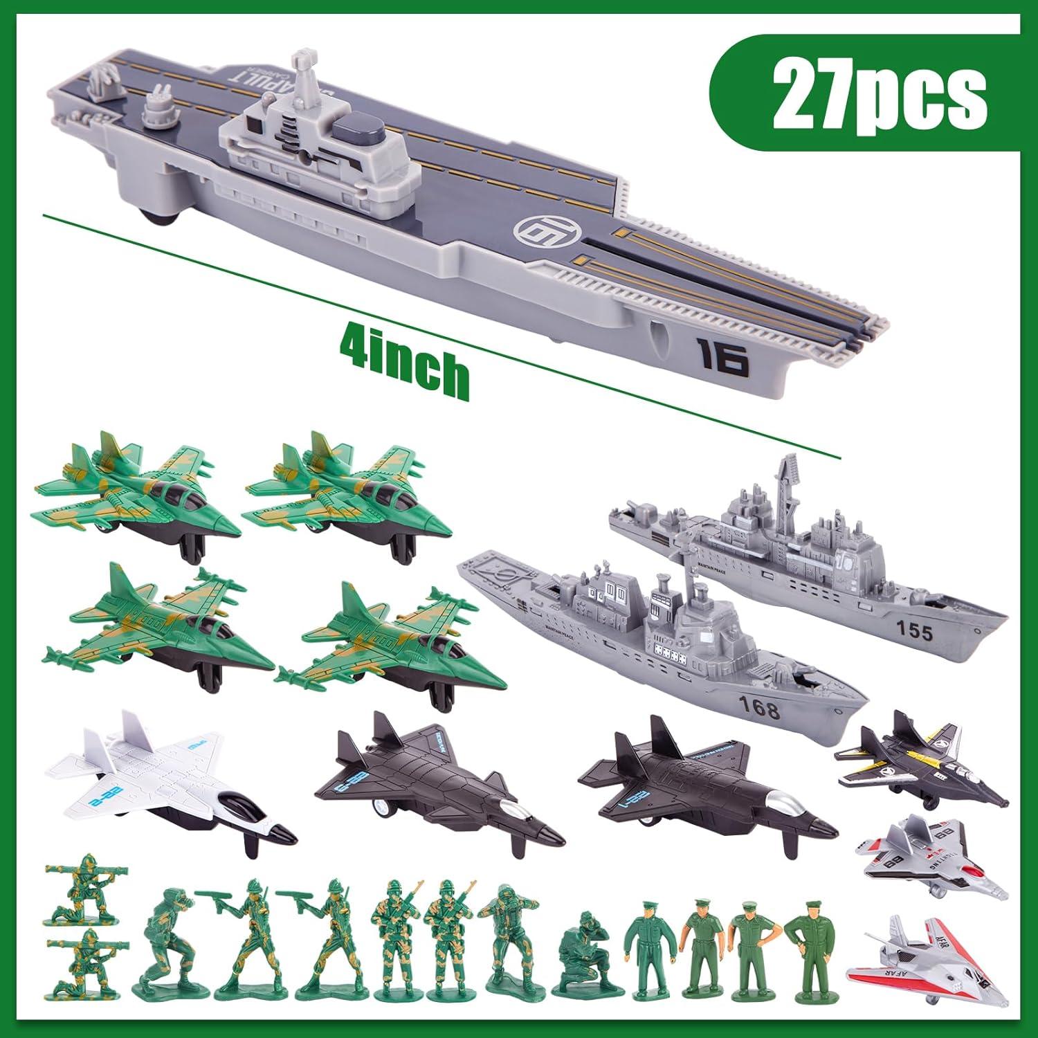 Juego de Portaaviones 3 Nutrias con Aviones de Combate 27PCS