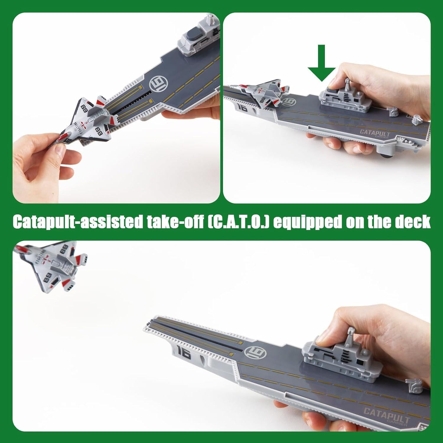 Juego de Portaaviones 3 Nutrias con Aviones de Combate 27PCS