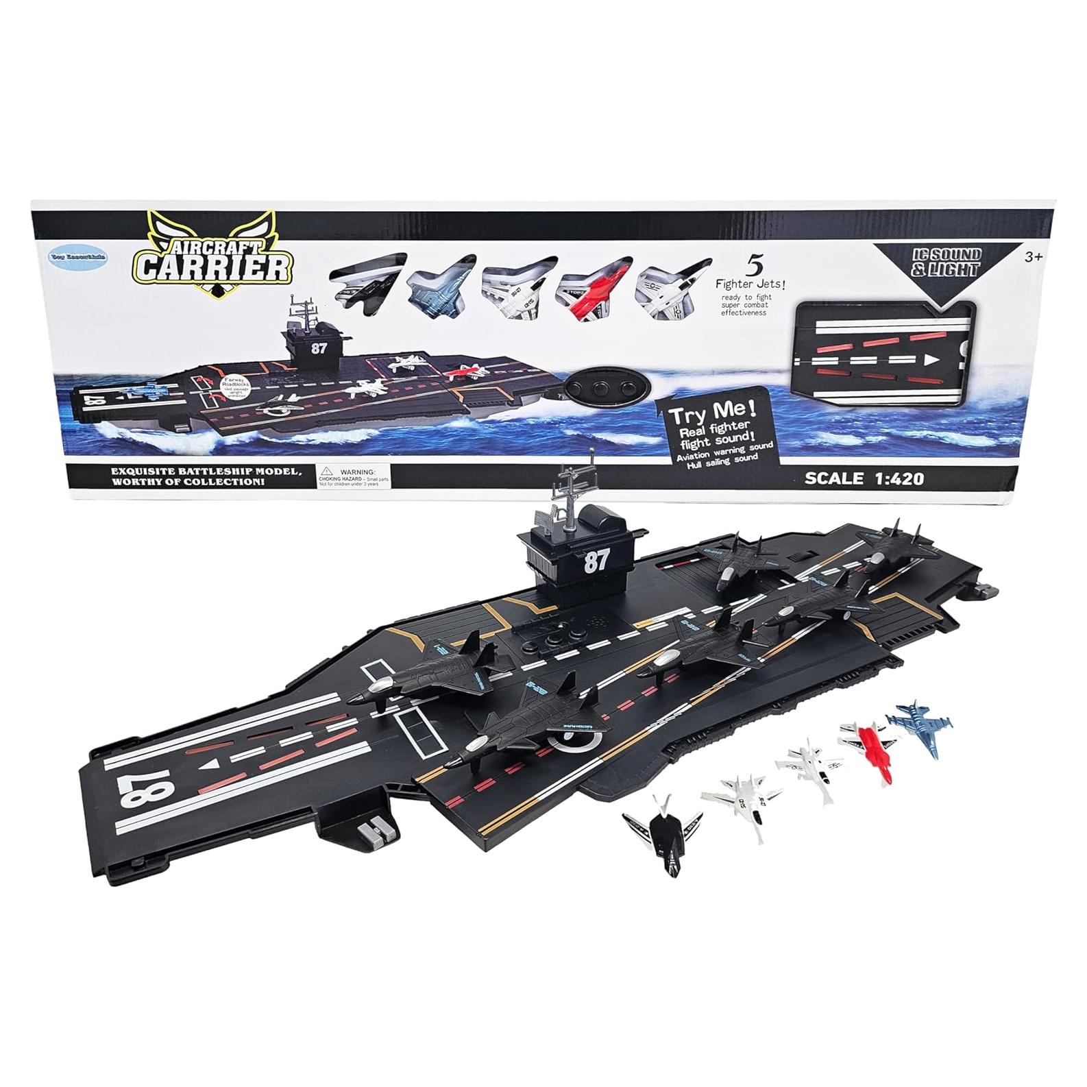 Portaaviones Negro Toy Essentials 76.2 cm con Sonido y Luces