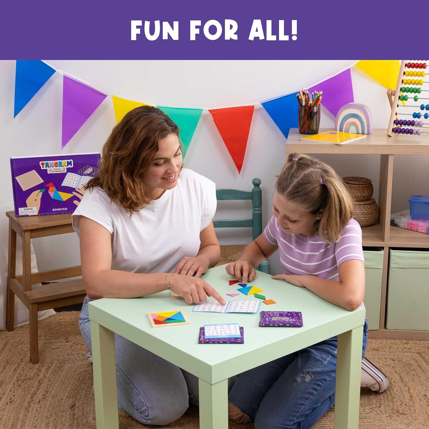 Paquete de 30 Rompecabezas Tangram de Madera para Niños