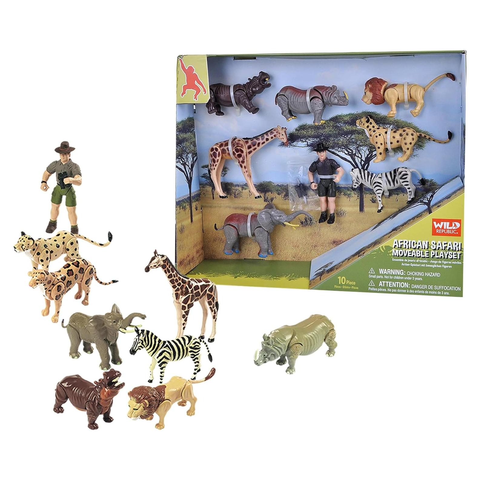 Juego de Acción Wild Republic Safari con 8 Animales Africanos