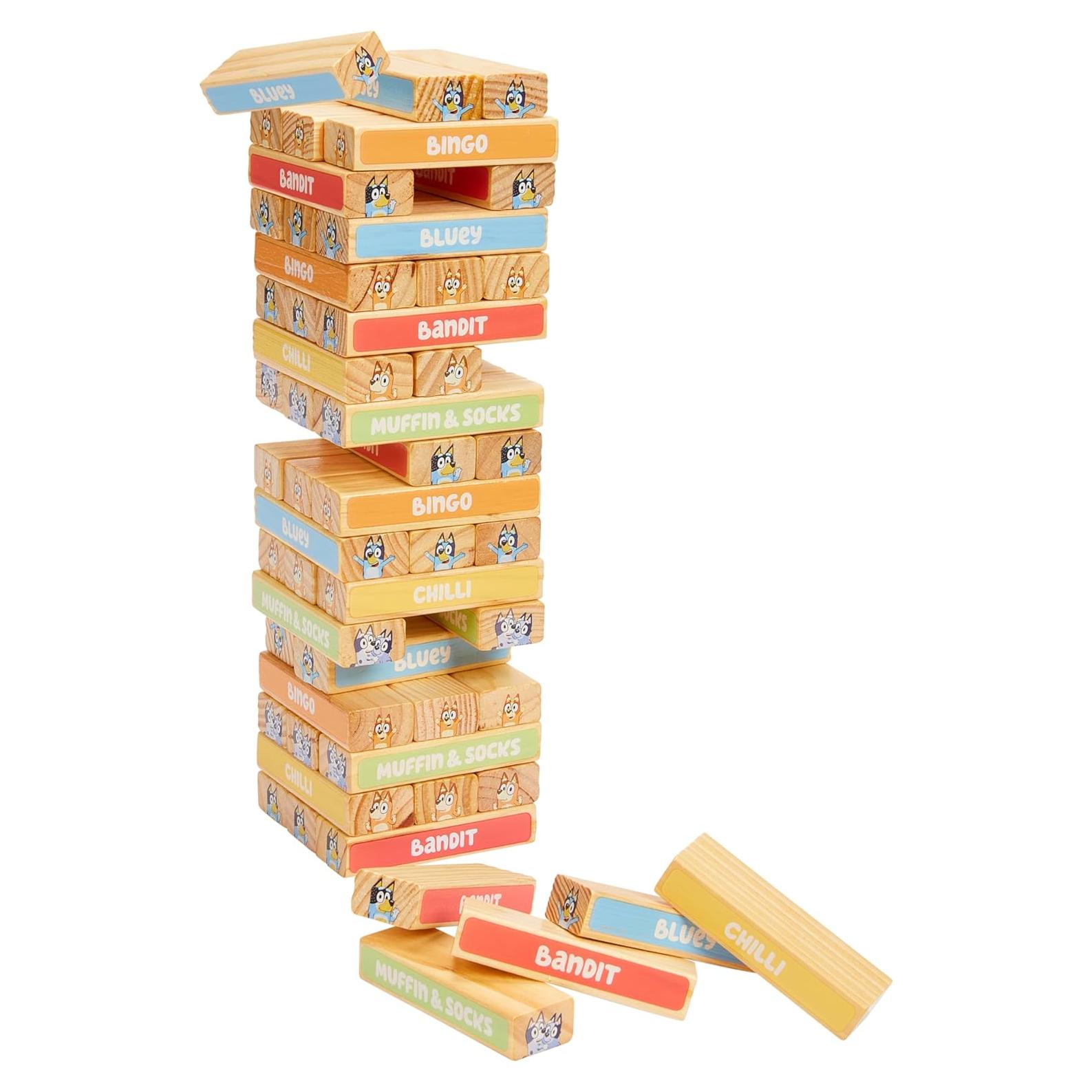 Juego de Apilamiento de Madera Bluey con 54 Bloques Coloridos