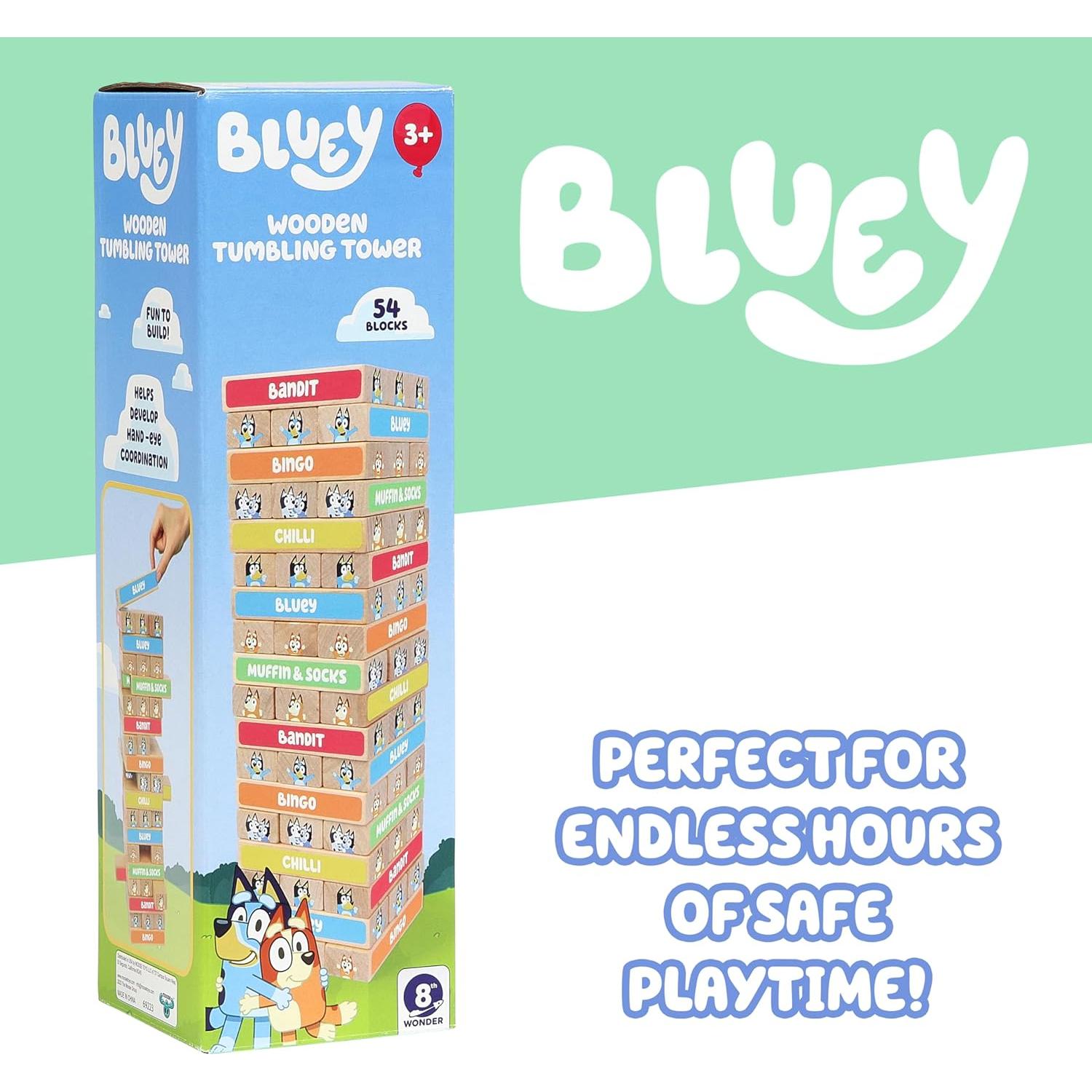 Juego de Apilamiento de Madera Bluey con 54 Bloques Coloridos