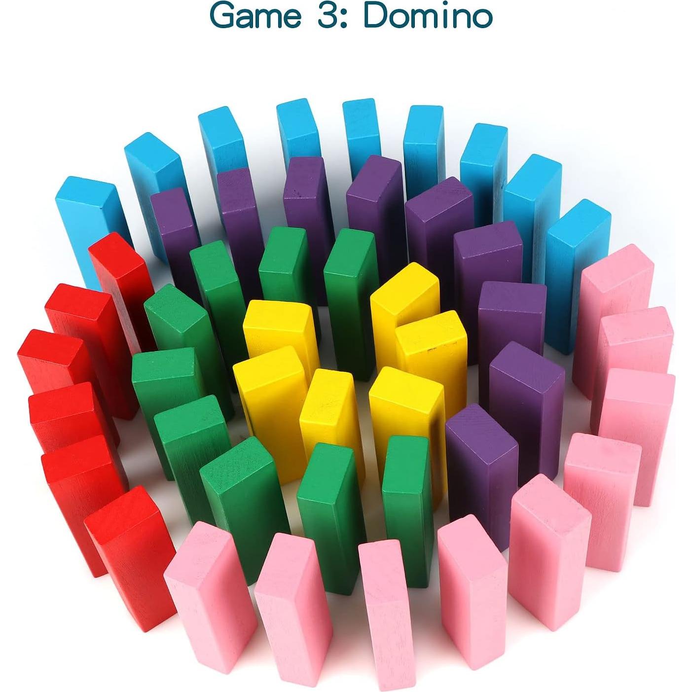 Juego de Bloques de Madera Apilables Canuan 48PCS Coloridos