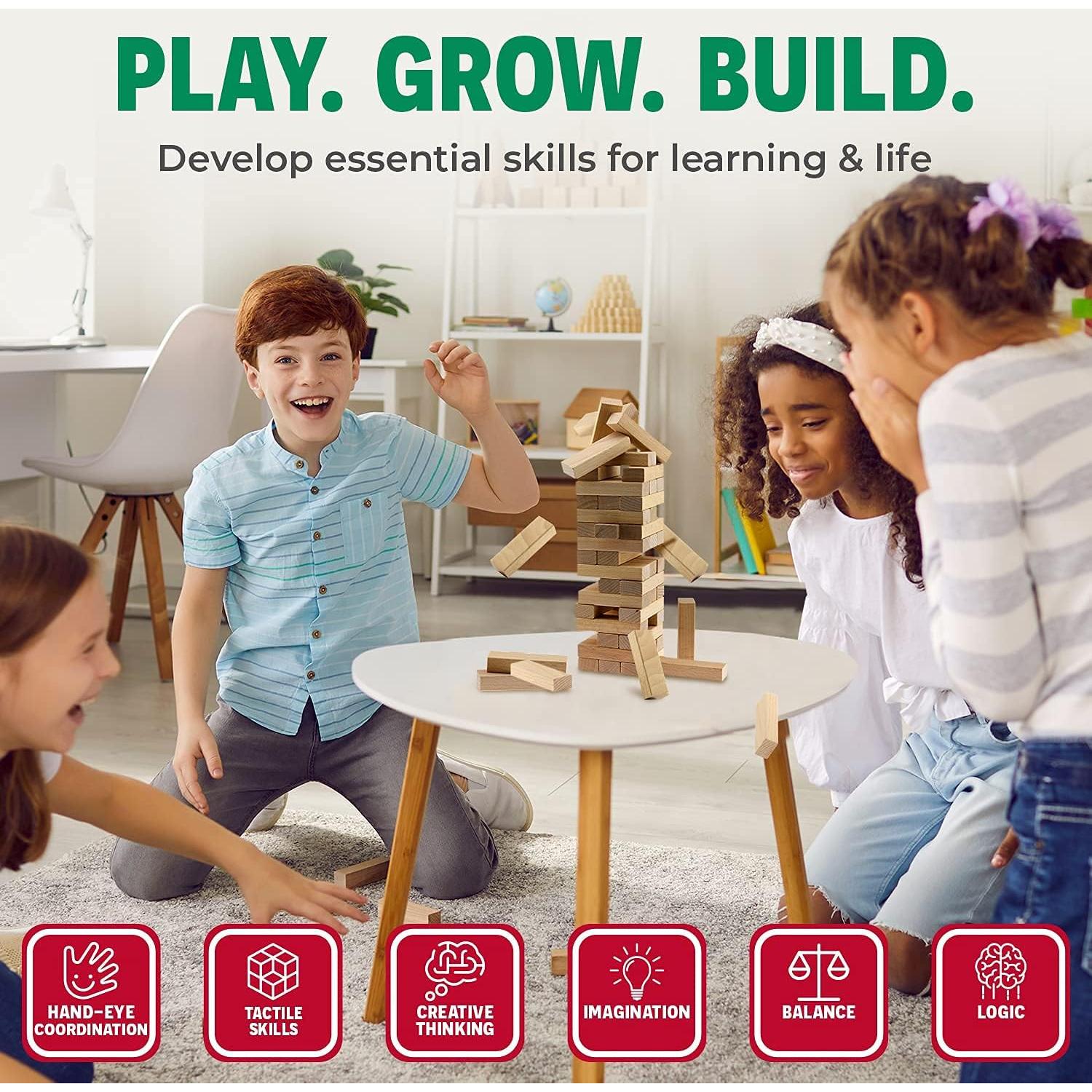 Juego de Apilamiento de Bloques de Madera CoolToys - 48 Piezas