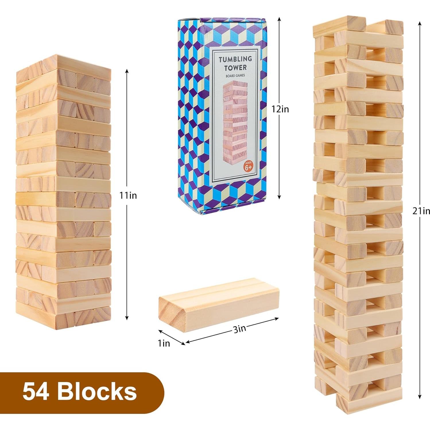 Juego de Apilamiento de Madera Offelec - 54 Piezas Educativo