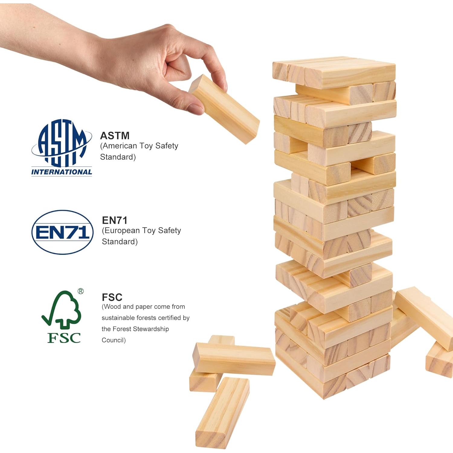 Juego de Apilamiento de Madera Offelec - 54 Piezas Educativo