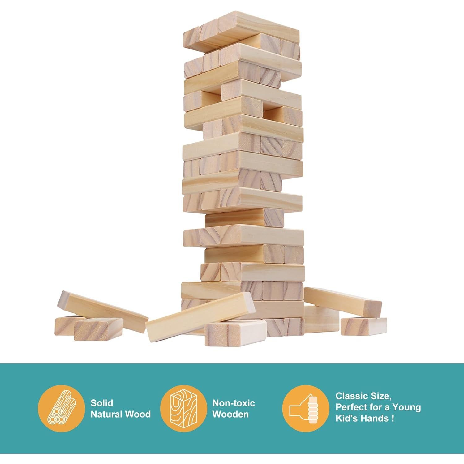 Juego de Apilamiento de Madera Offelec - 54 Piezas Educativo