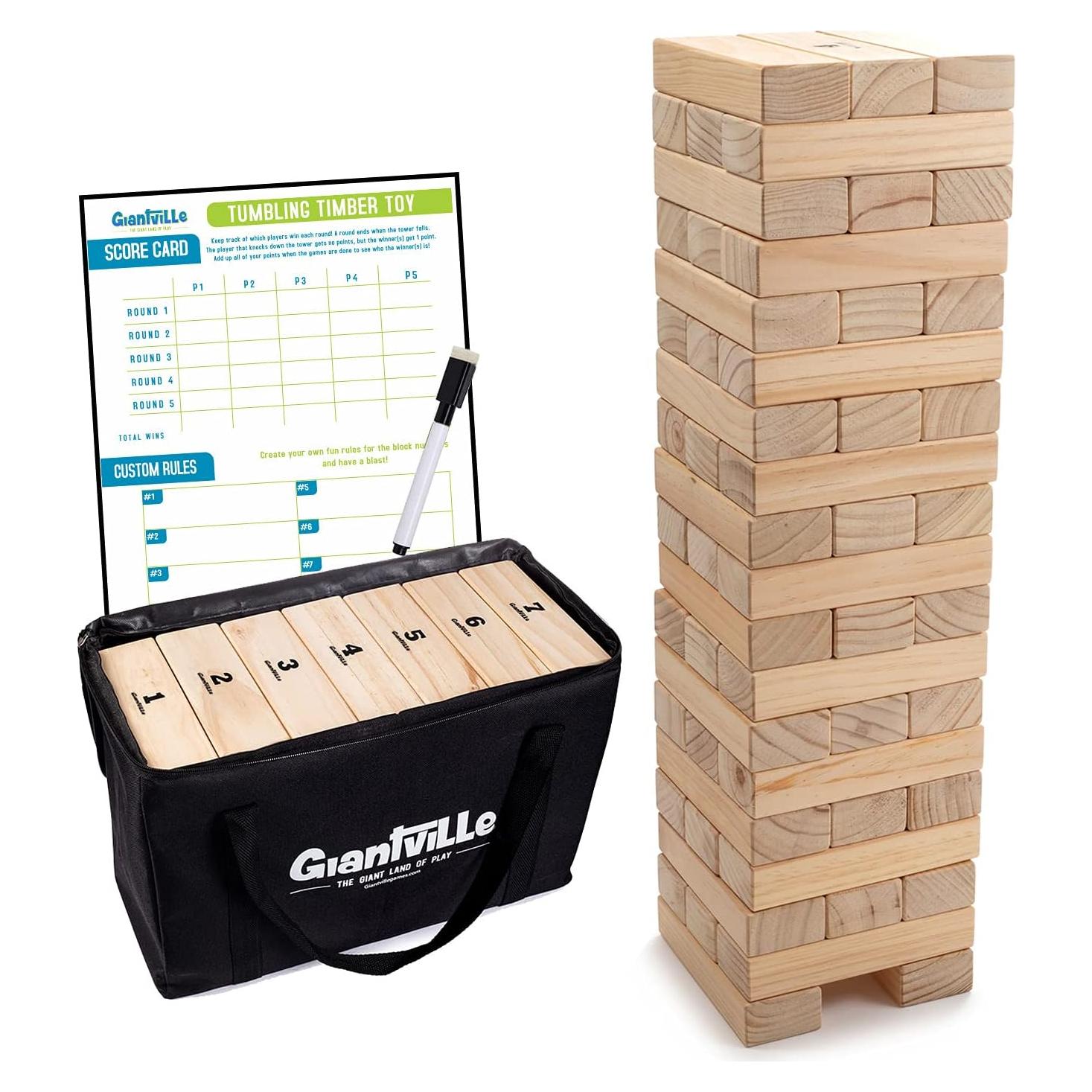 Juego de Bloques de Madera Giantville Tumbling Timber 56 Piezas