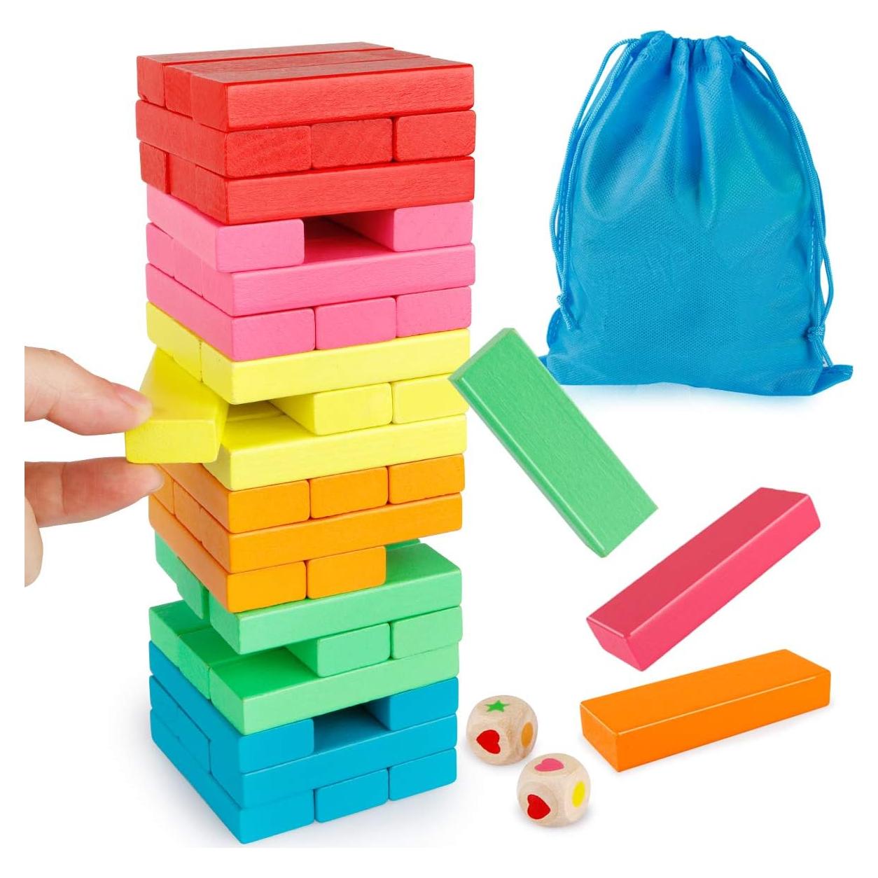 Juego de Bloques de Madera Coogam 54 Piezas Educativos