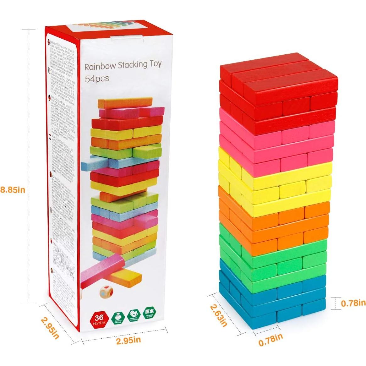 Juego de Bloques de Madera Coogam 54 Piezas Educativos
