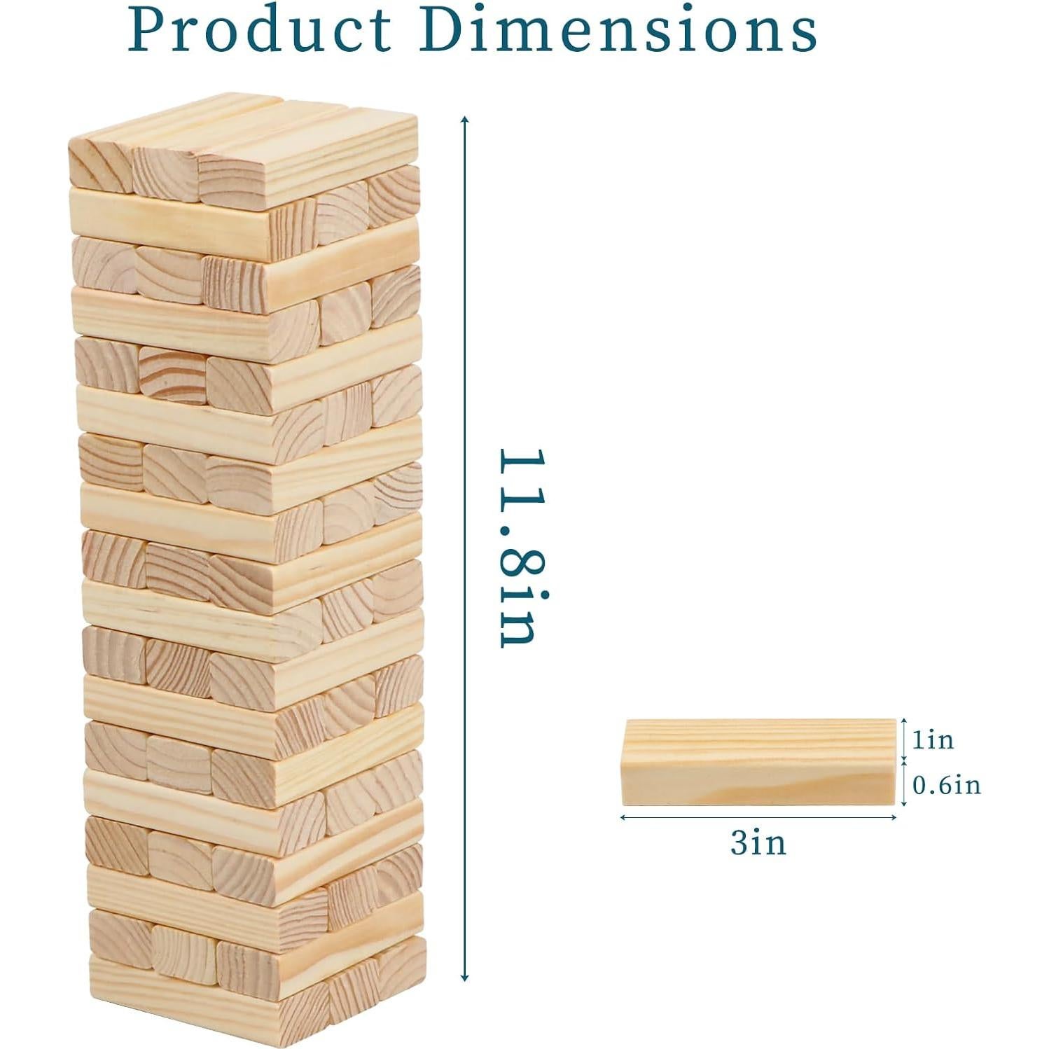 Juego de Bloques Apilables de Madera Canuan 54 Piezas