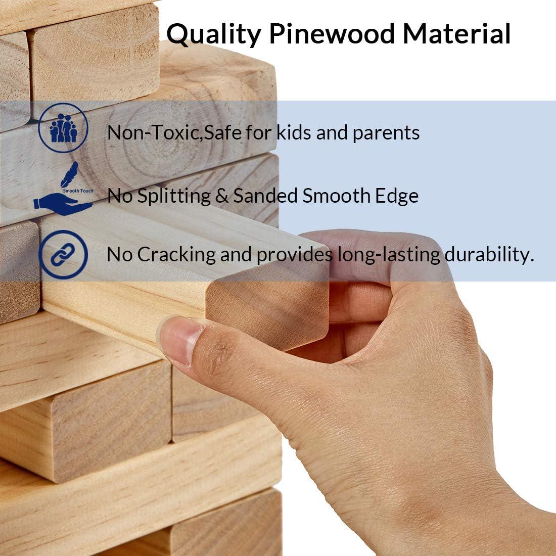 Juego de Torre de Caída Gigante ApudArmis 54 PCS Madera 4.2 pies