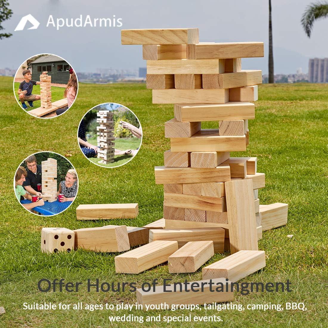 Juego de Torre de Caída Gigante ApudArmis 54 PCS Madera 4.2 pies