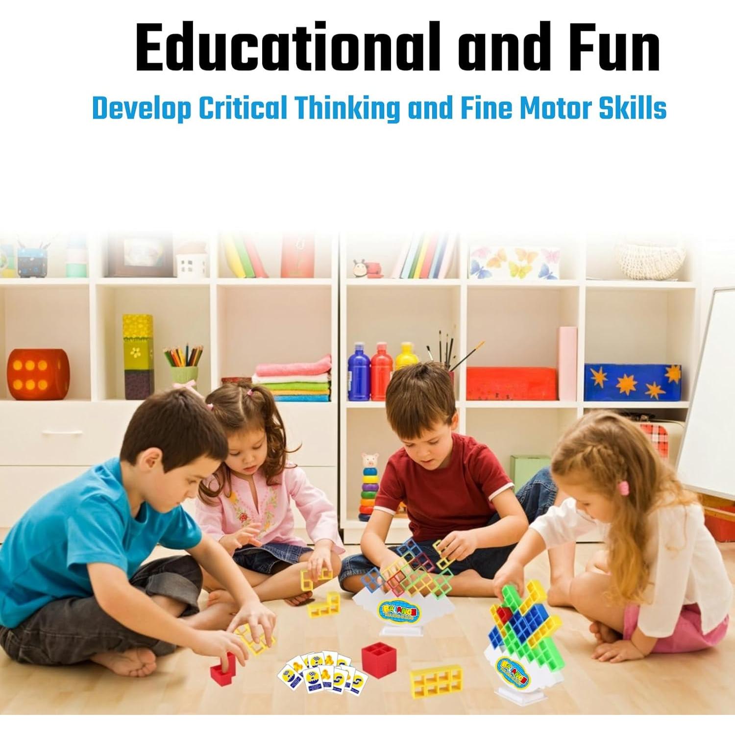 Juego de Apilamiento Tetra Tower Gdaytao - 64 Piezas Educativo