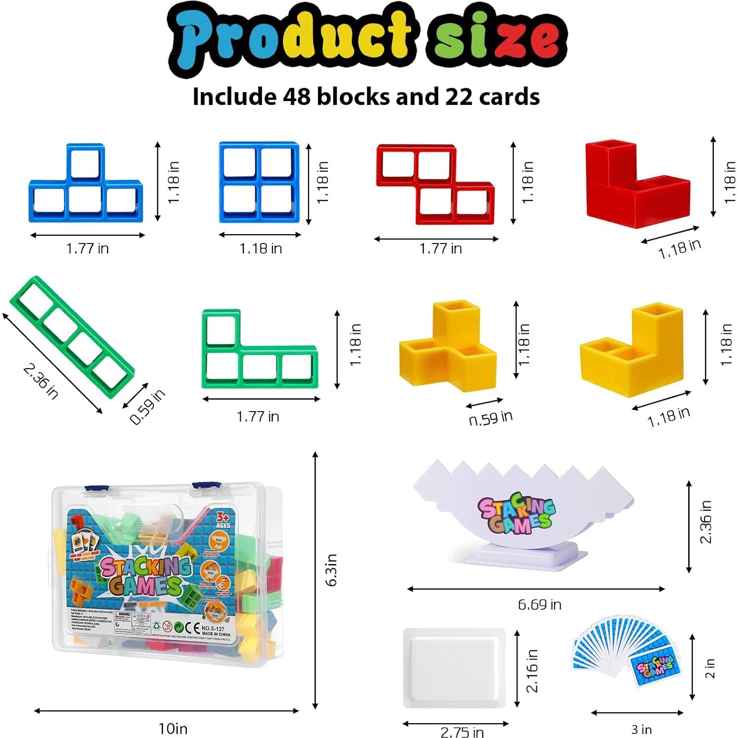 Juego de Bloques Apilables Tetra Tower 48 Piezas - CERBONNY