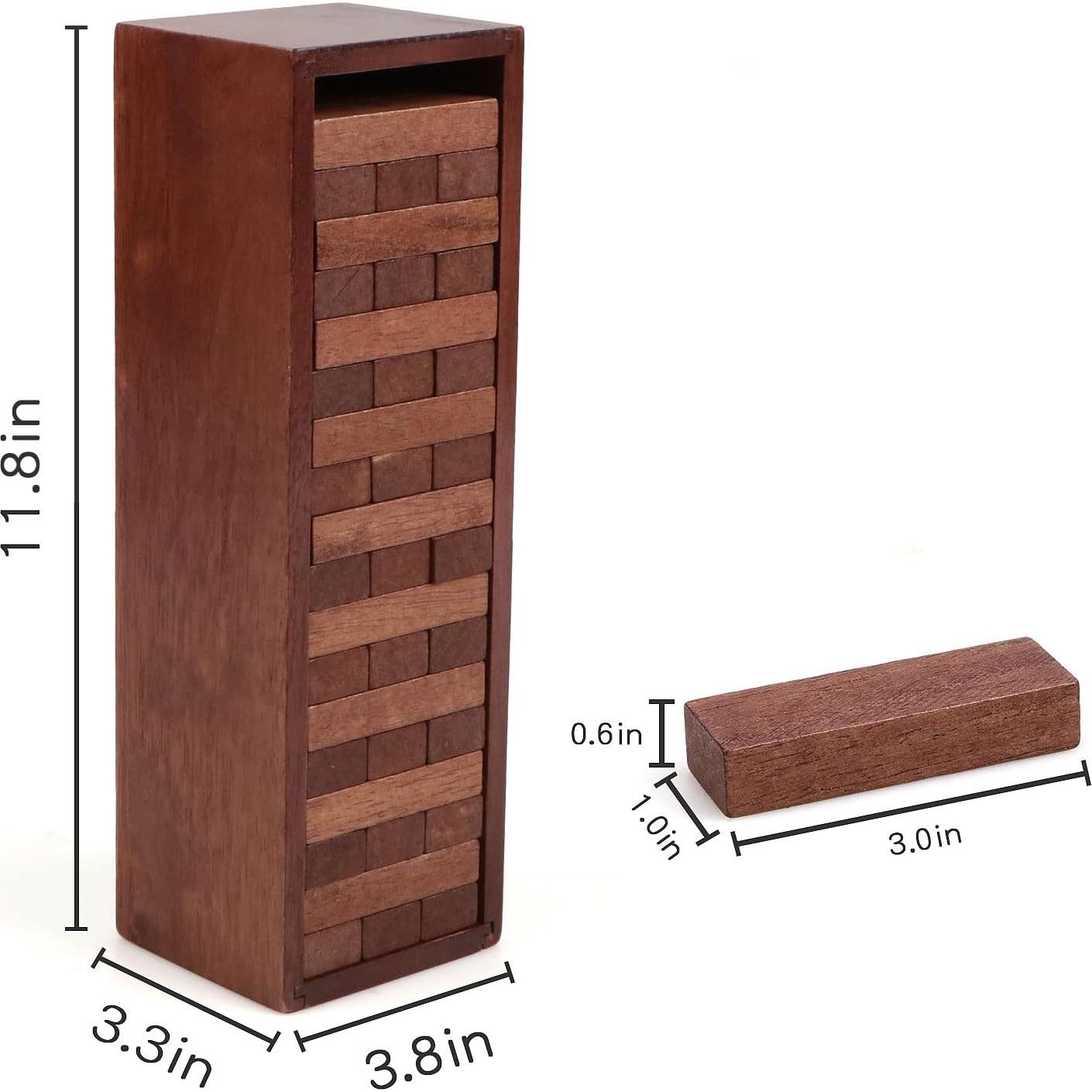 Juego de Torre de Caída de Madera Canuan 54 Piezas con Dados