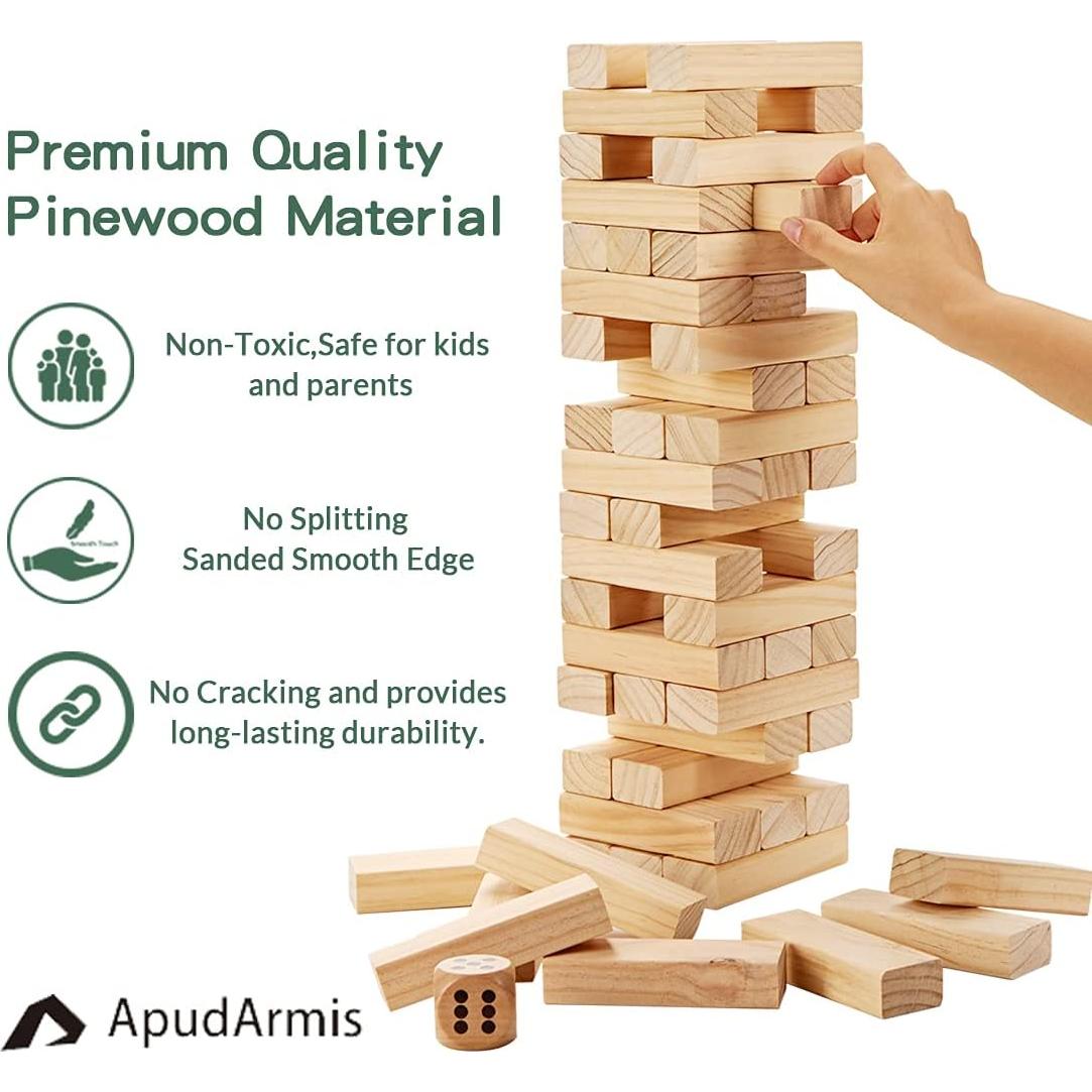 Juego de Torre de Madera ApudArmis 54 Piezas 3.2FT