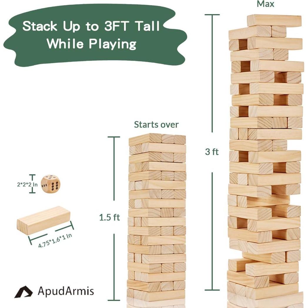 Juego de Torre de Madera ApudArmis 54 Piezas 3.2FT