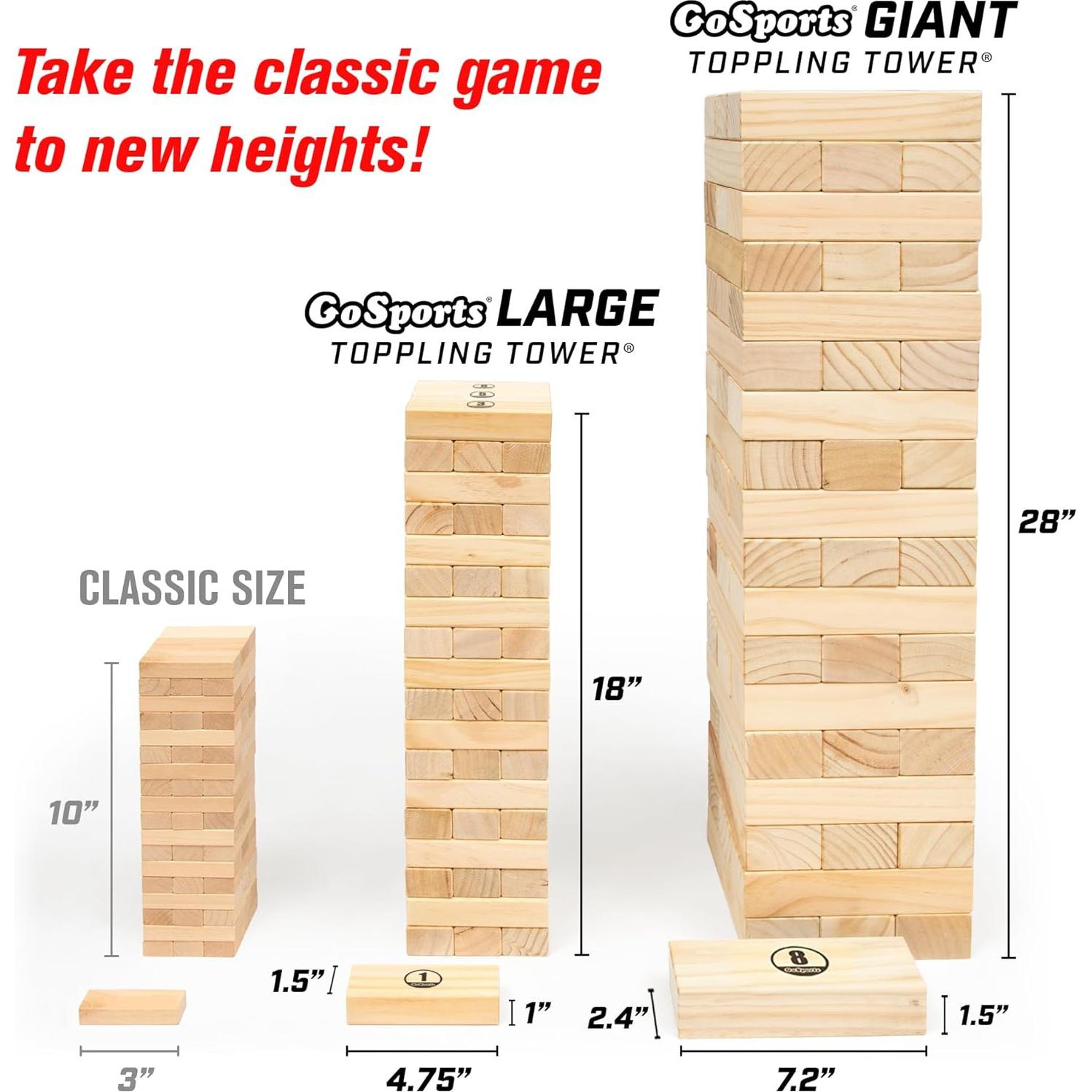 Juego de Apilamiento de Madera GoSports - Torre Gigante 1.52m