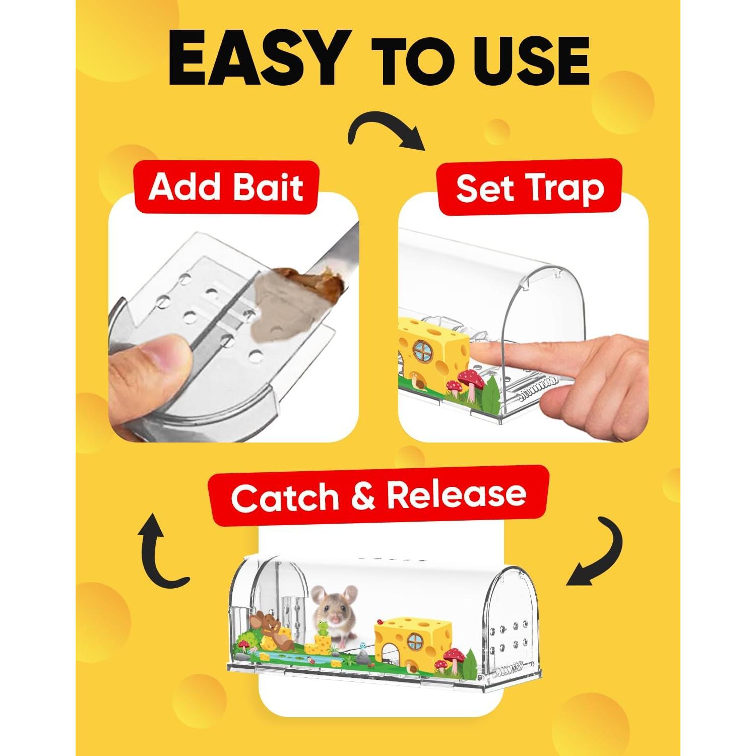 Trampas Humanas para Ratones Motel Mouse - 4 Unidades Reutilizables