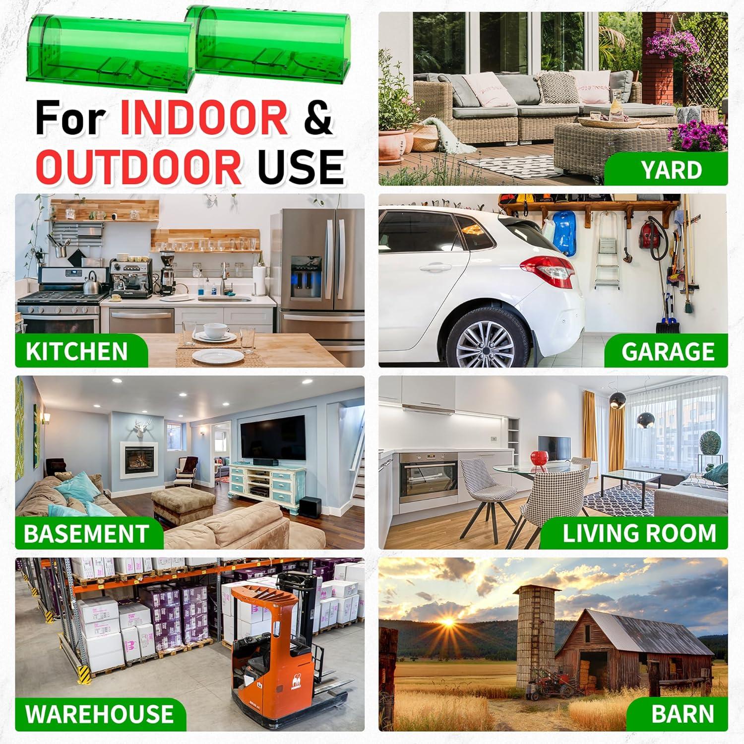 Trampas Humanas para Ratones LULUCATCH 2 Unidades Verde