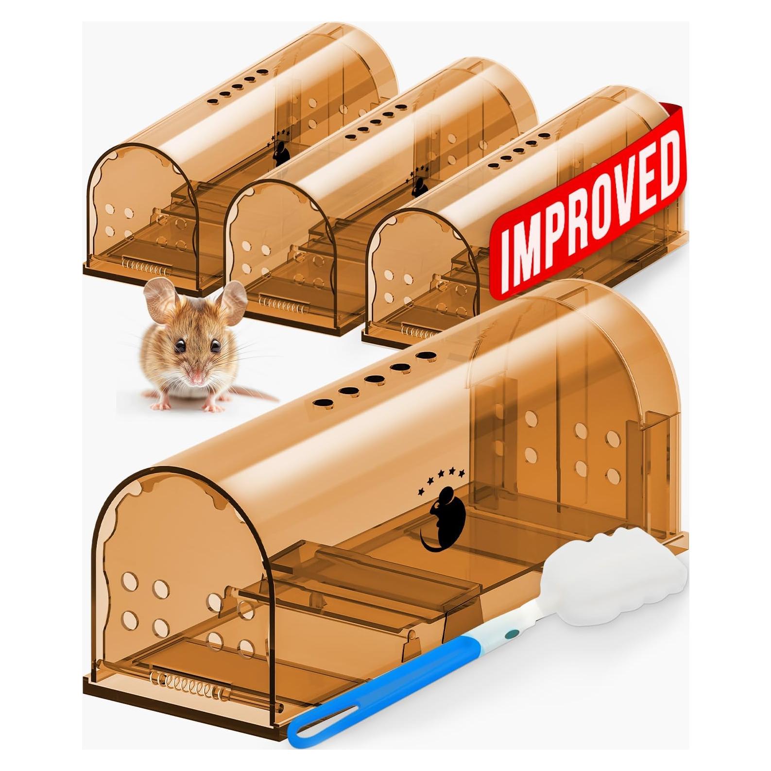 Trampas Humanas para Ratones Motel Mouse 4 Paquete Reutilizables