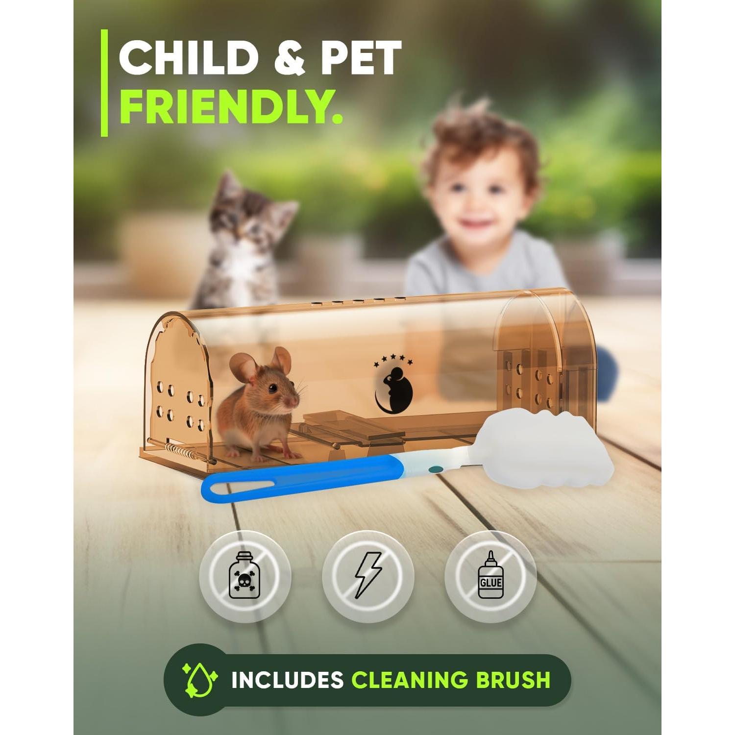 Trampas Humanas para Ratones Motel Mouse 4 Paquete Reutilizables