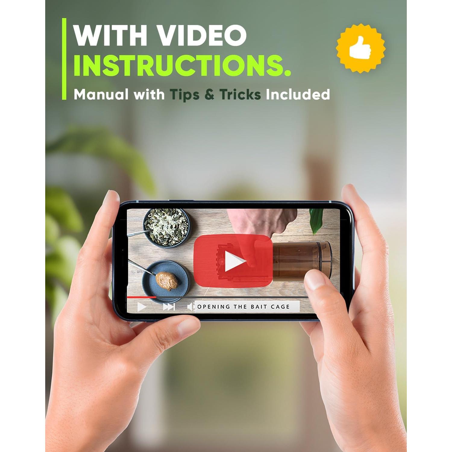 Trampas Humanas para Ratones Motel Mouse 4 Paquete Reutilizables