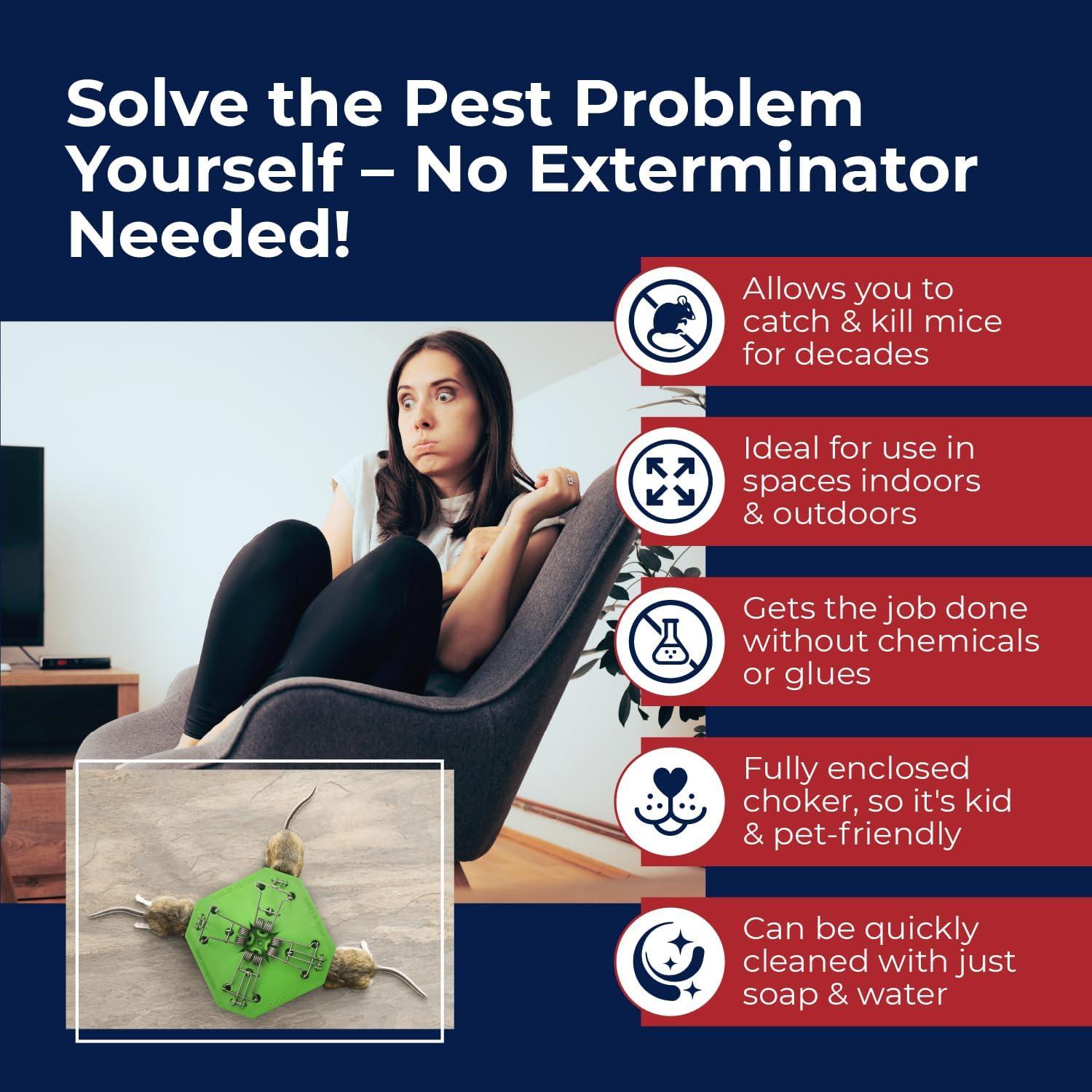 Trampa de Ratones Reutilizable RU CHILLIN - 4 en 1, Segura para Mascotas