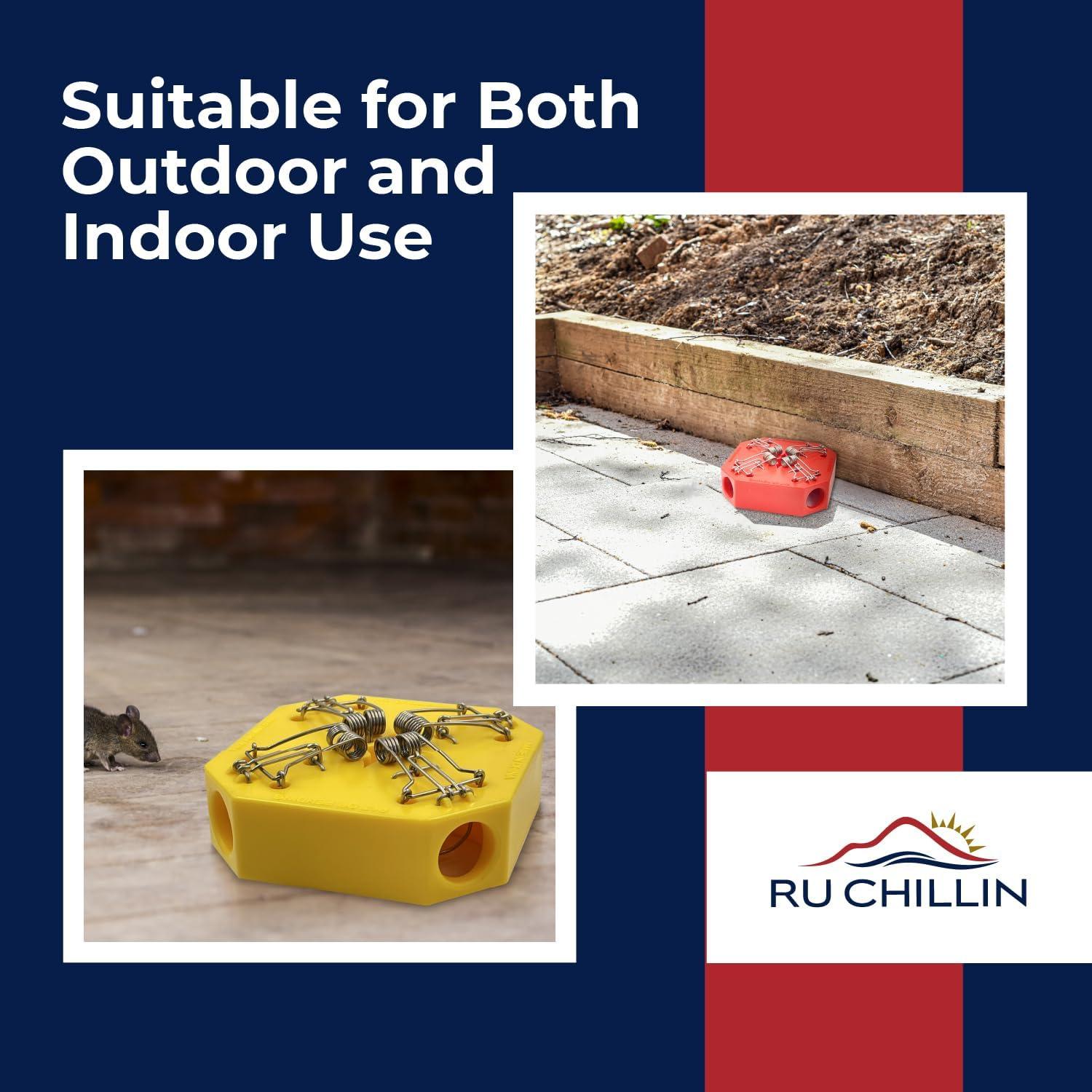 Trampa de Ratones Reutilizable RU CHILLIN - 4 en 1, Segura para Mascotas