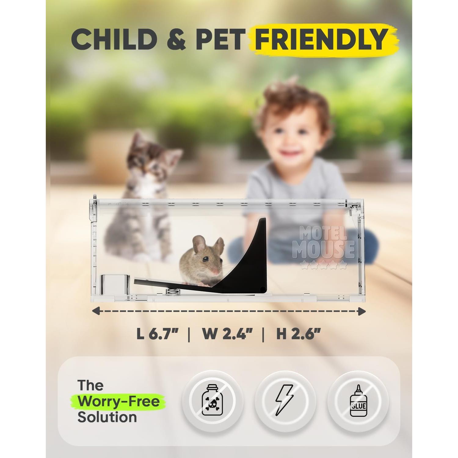 Trampas Humanas para Ratones Motelmouse 4 Unidades Reutilizables