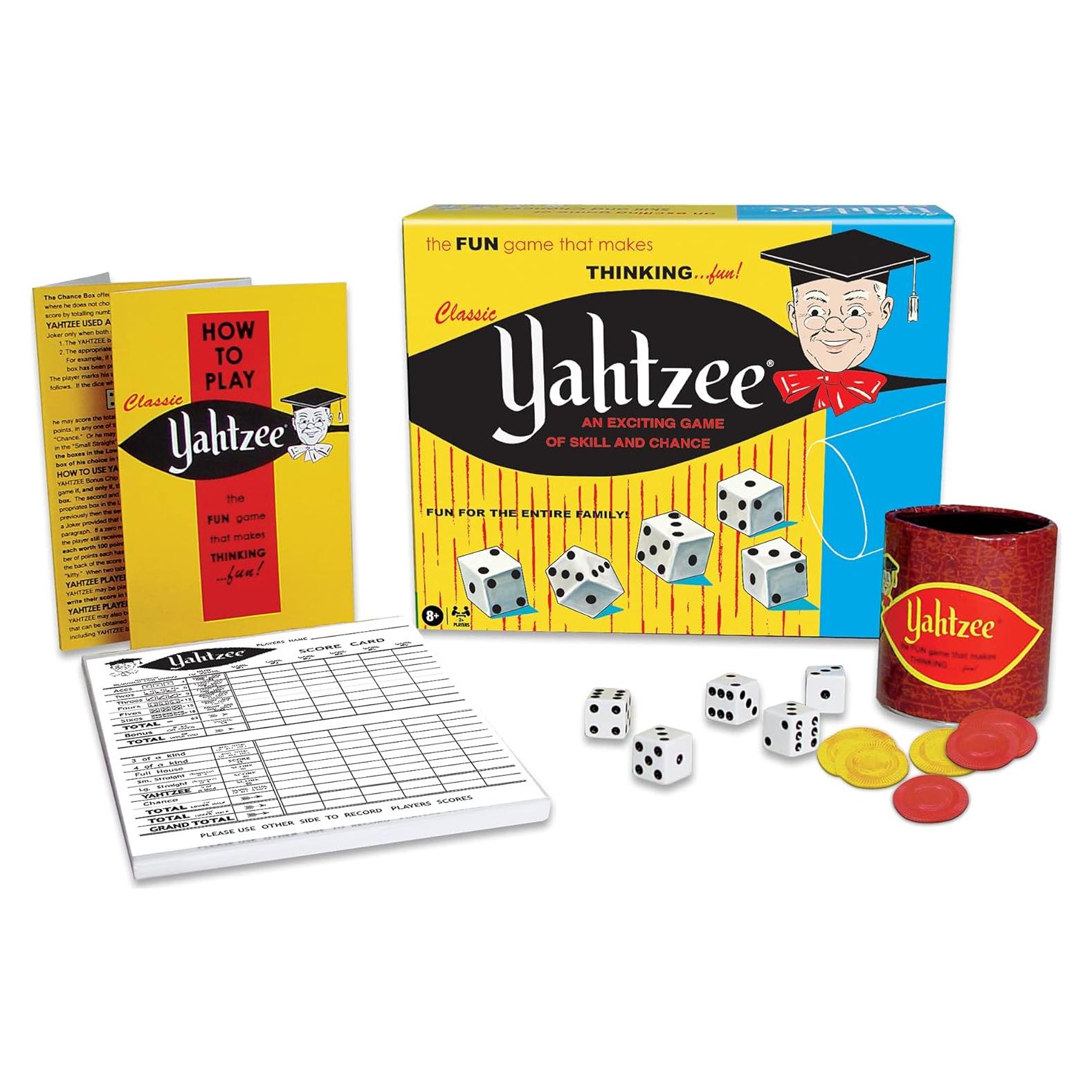 Juego de Dados Yahtzee Clásico Winning Moves 5 Dados y Copa