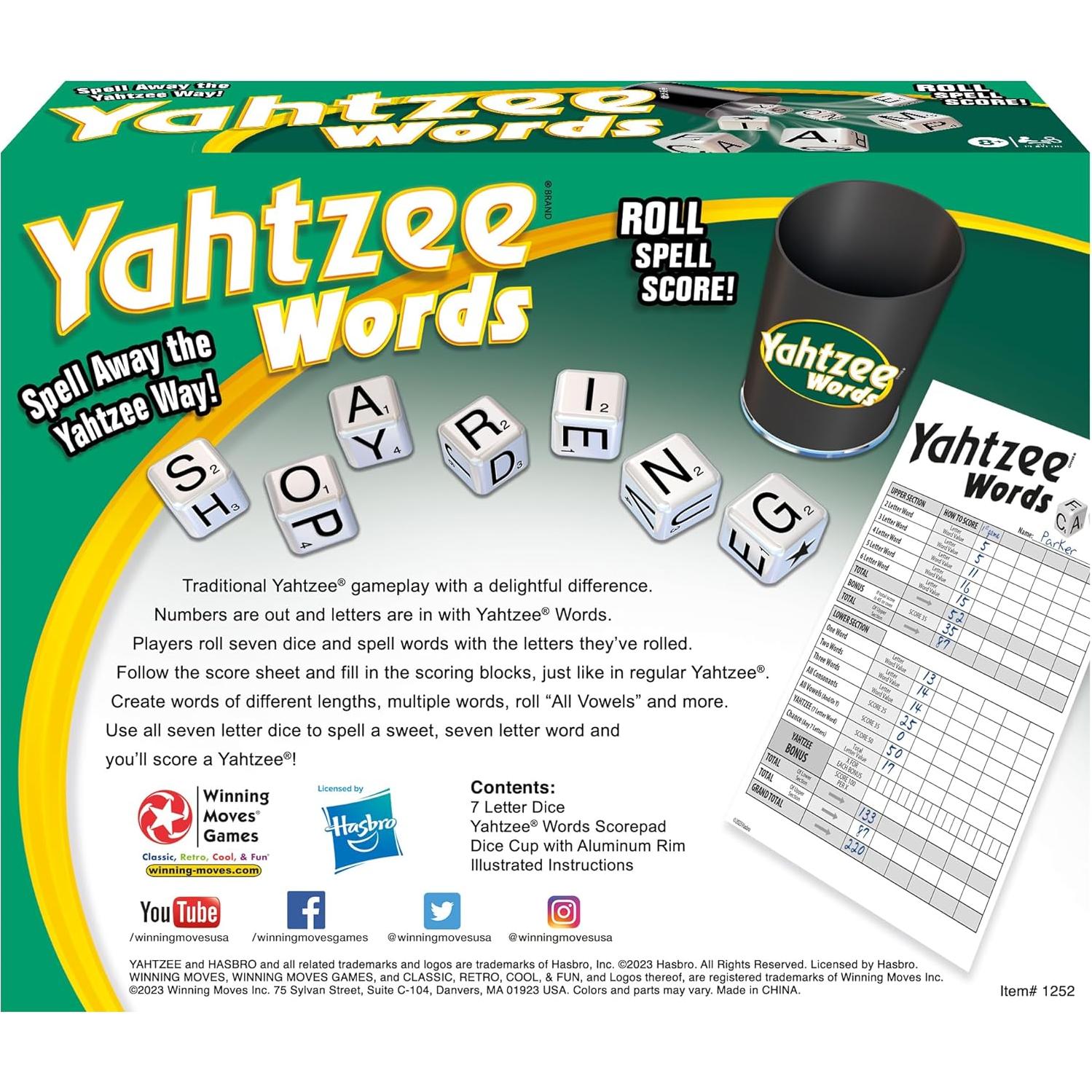 Juego de Palabras Yahtzee Winning Moves para 2+ Jugadores