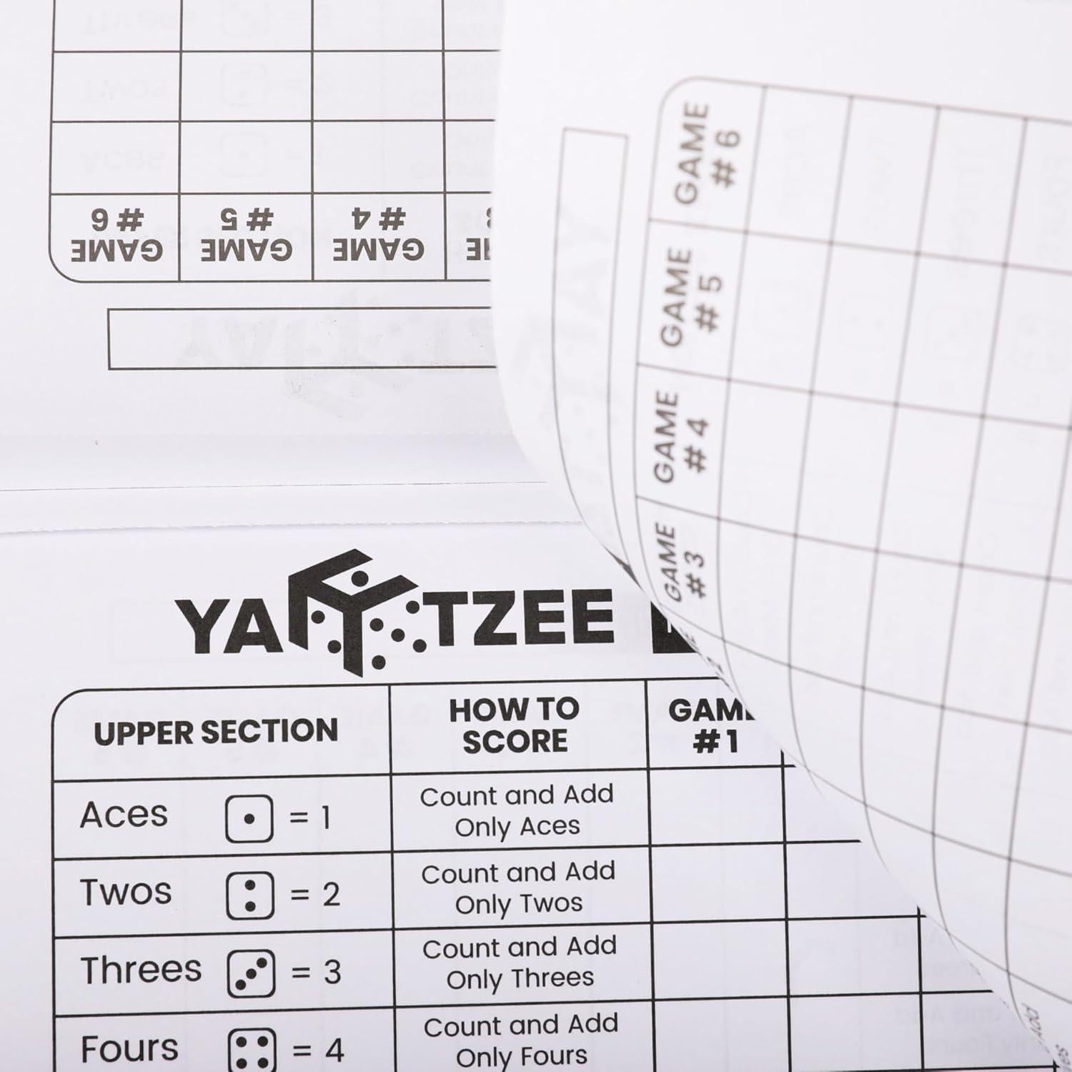 Pads de Puntuación Yahtzee PlayDice 120 Hojas Perforadas