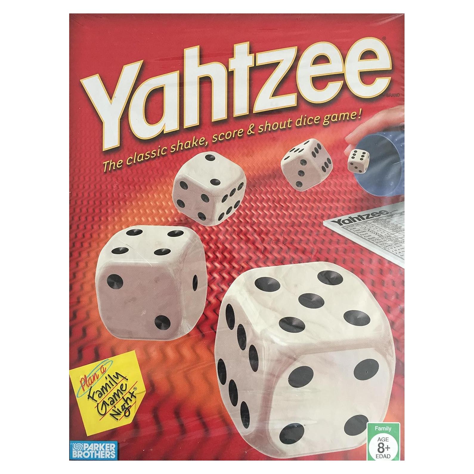 Juego de Dados Yahtzee Hasbro - Clásico con 5 Dados y 80 Tarjetas