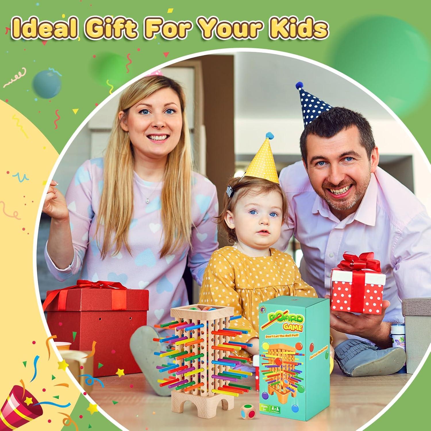 Juego de Mesa Montessori de Madera con Dados - 42 Palitos