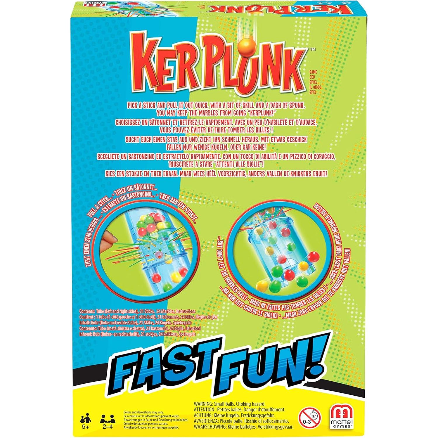 Juego de Mesa Mattel Kerplunk para 2-4 Jugadores 5+